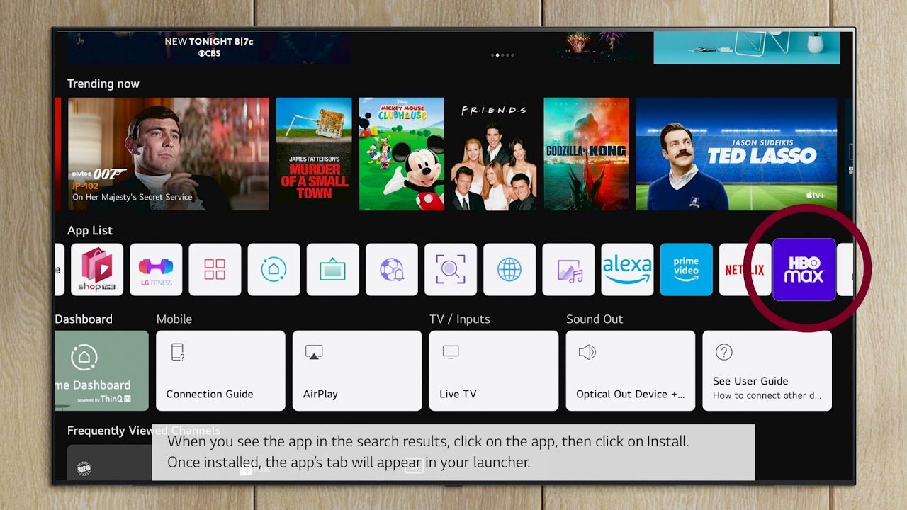 LG Smart TV Content Store webOS 6.0 — navigation et recherche d'applications